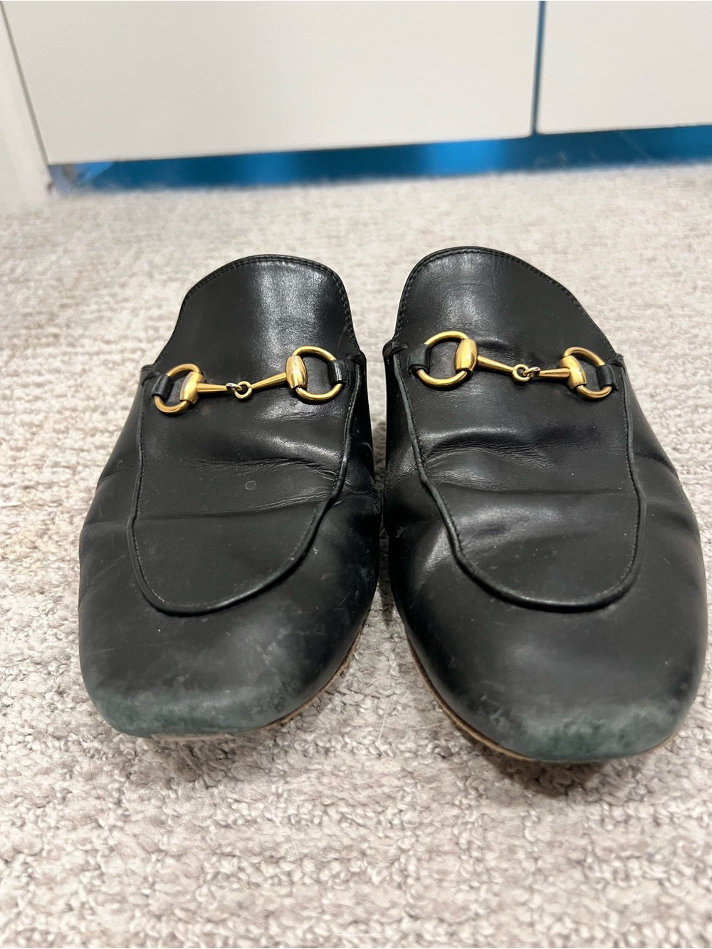Gucci Princetown Black Leather  Mules